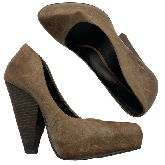 Trouve Tristin Cone Heels Pumps Brown - Picture 10 of 12